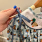 Blue Mallard Duck Embroidery Dress - READY TO SHIP/PICKUP!