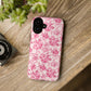 Pink Vintage Floral Tough Phone Case — Protective iPhone Cover