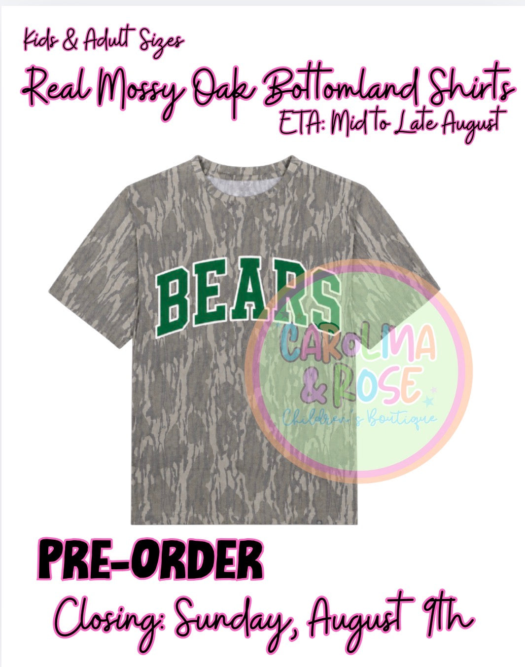 Bears Mossy Oak Shirt *PRE-ORDER*