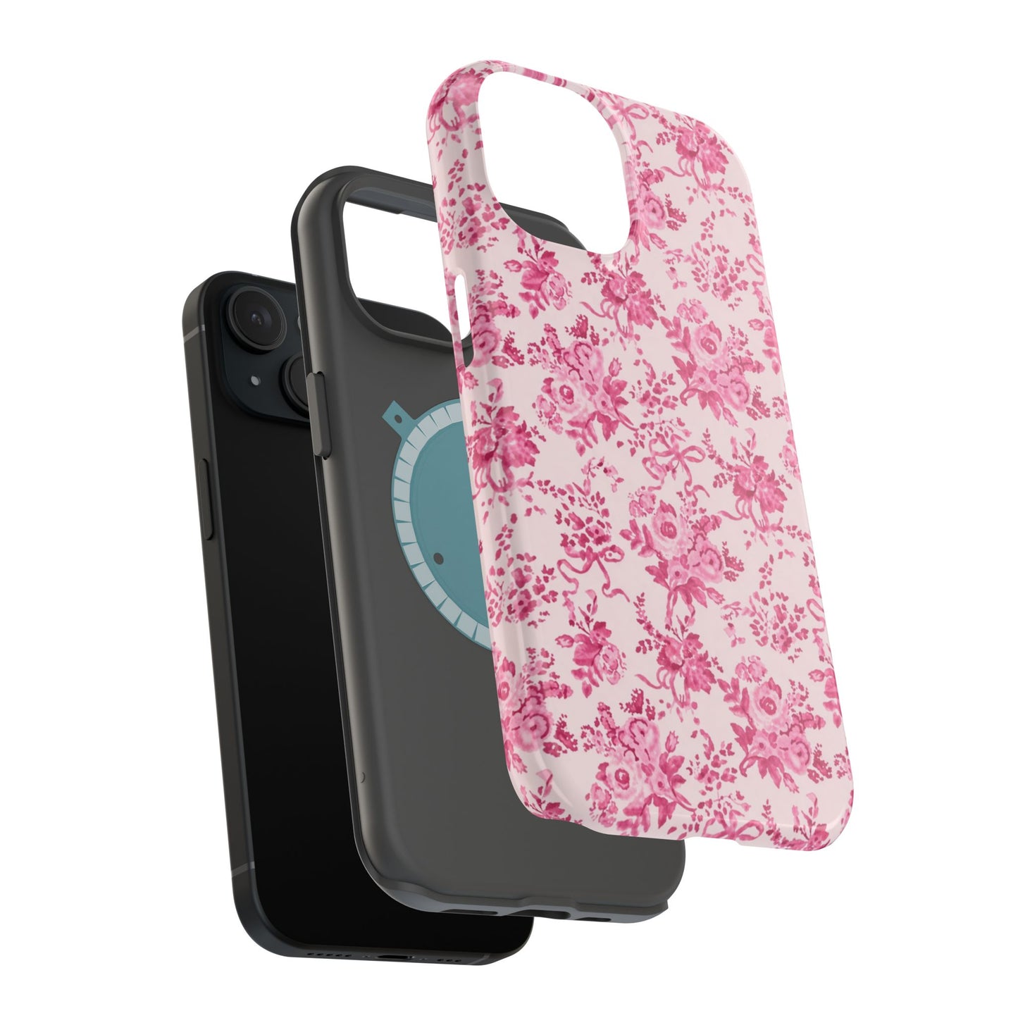 Pink Floral Magnetic Impact-Resistant Phone Case
