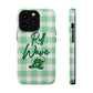 Phone Case — "Roll Wave" Green Plaid Magnetic Impact‑Resistant Case