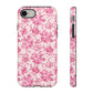 Pink Vintage Floral Tough Phone Case — Protective iPhone Cover