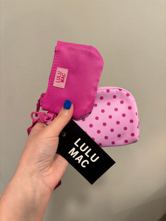 Lulu Mac | Pink Dots Wristlet Wallet Keychain| READY TO SHIP/PICKUP