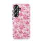 Pink Vintage Floral Tough Phone Case — Protective iPhone Cover