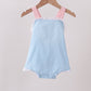 Blue ribbon ruffle bow bubble