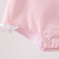 Pink ribbon ruffle bow bubble