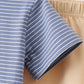 Blue stripe truck embroidery shorts set