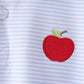Blue stripe apple embroidery shirt