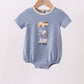 Blue stripe truck embroidery bubble