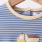 Blue stripe truck embroidery bubble