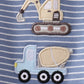 Blue stripe truck embroidery bubble