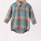 Teal Plaid Button Down Bubble