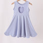 Dusty Blue Scalloped Dress