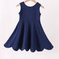Navy Scalloped Dress