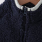 Navy fleece zipper jacket