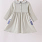 Sage turkey embroidery dress