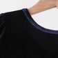 Navy velvet bow dress