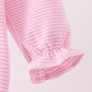Pink turkey embroidery stripe romper