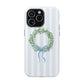Floral Wreath Magnetic Impact Case — Blue Striped Protective Phone Case
