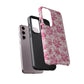 Pink Vintage Floral Tough Phone Case — Protective iPhone Cover
