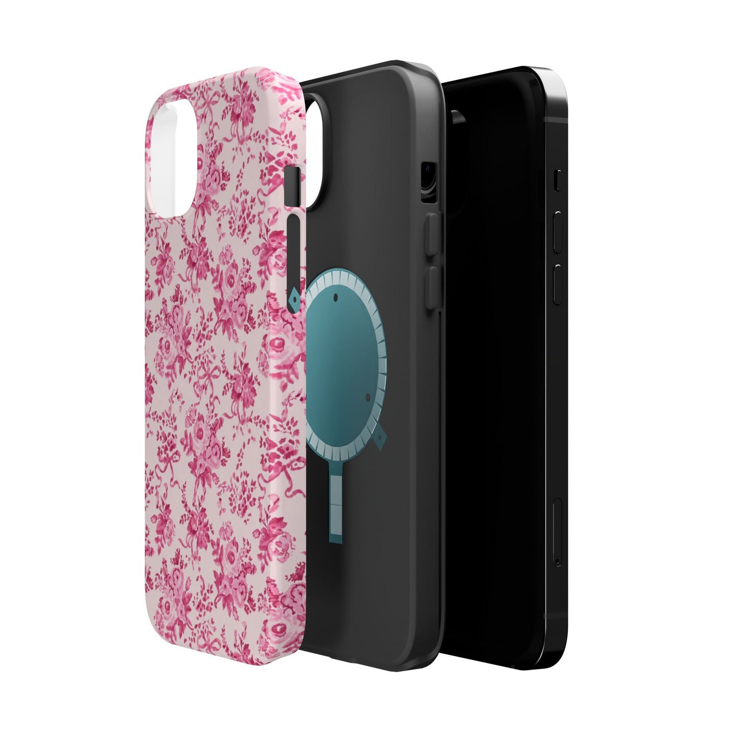 Pink Floral Magnetic Impact-Resistant Phone Case