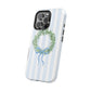 Floral Wreath Magnetic Impact Case — Blue Striped Protective Phone Case