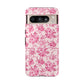 Pink Vintage Floral Tough Phone Case — Protective iPhone Cover