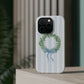 Floral Wreath Magnetic Impact Case — Blue Striped Protective Phone Case