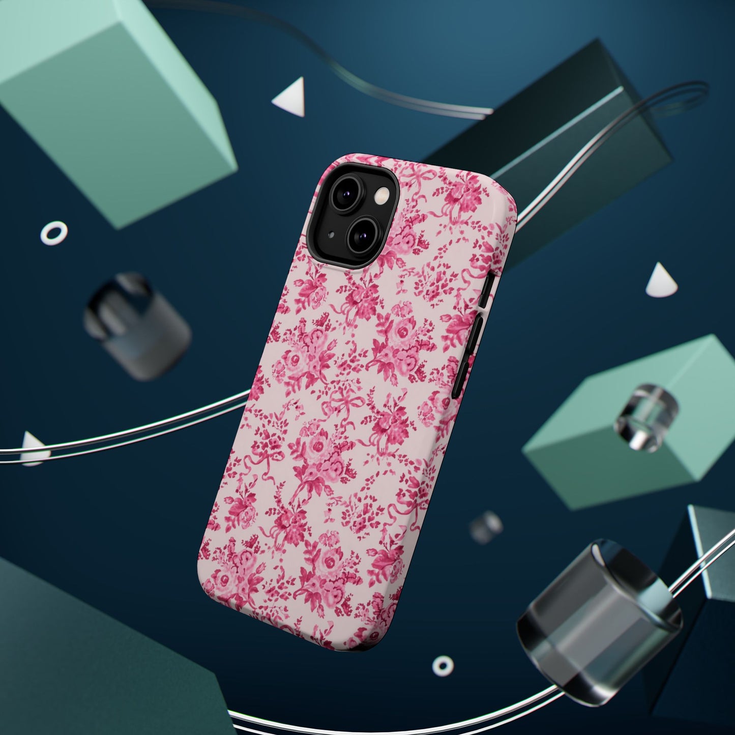 Pink Floral Magnetic Impact-Resistant Phone Case