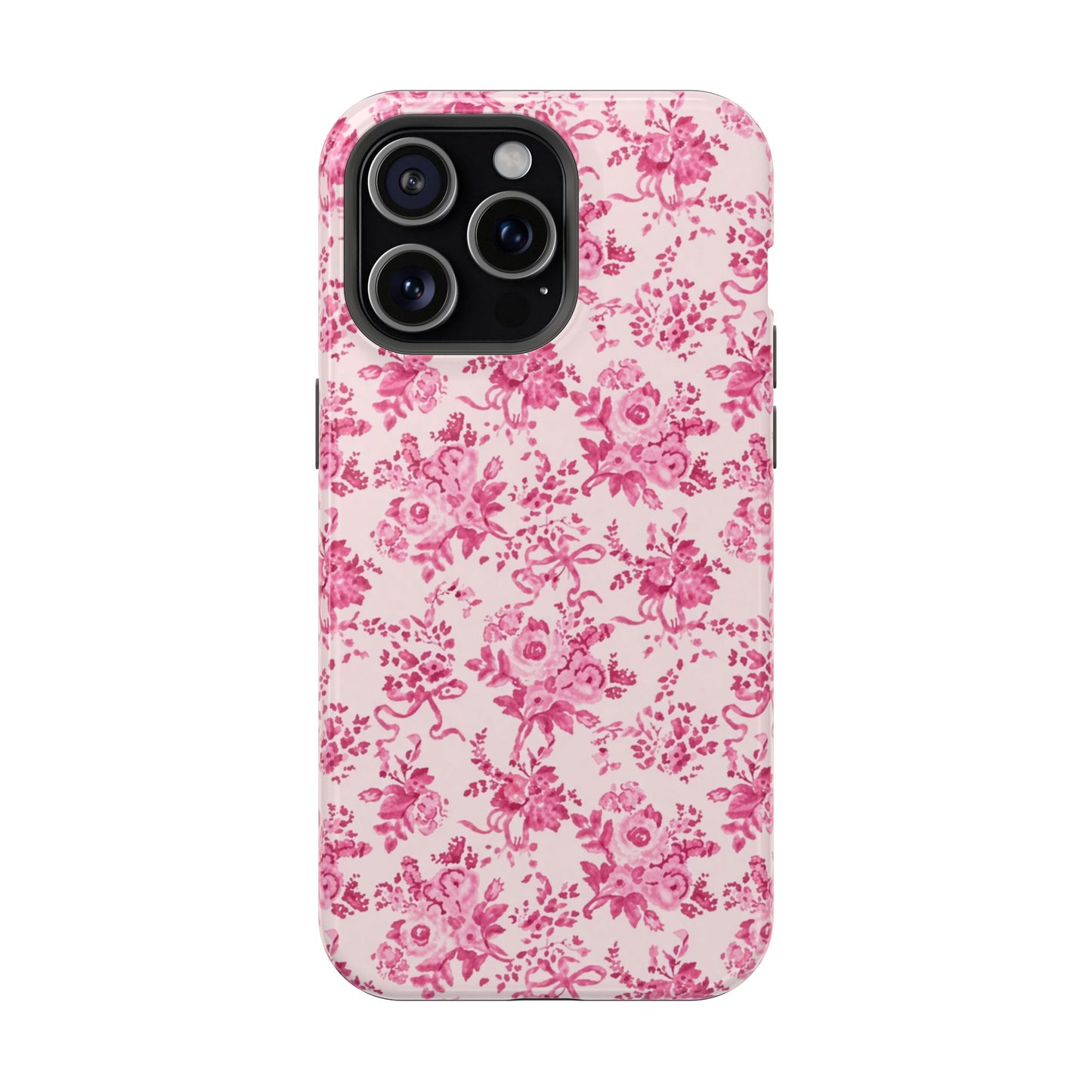 Pink Floral Magnetic Impact-Resistant Phone Case