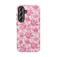 Pink Vintage Floral Tough Phone Case — Protective iPhone Cover