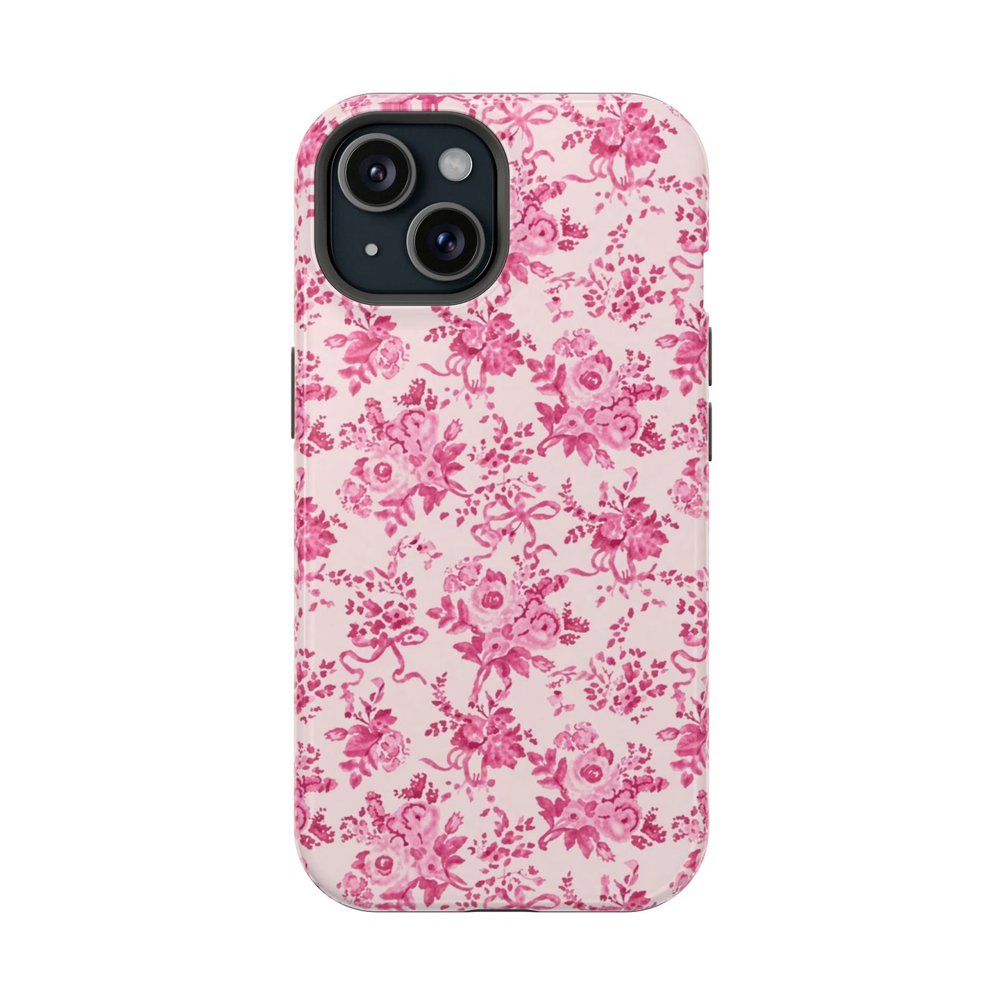 Pink Floral Magnetic Impact-Resistant Phone Case