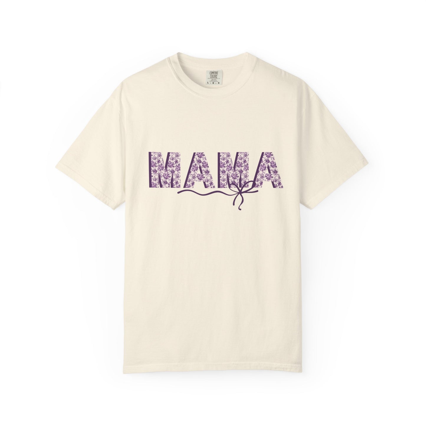 PURPLE - Mama Floral T-Shirt — Floral "MAMA" Graphic Tee for Moms, Mother's Day Gift