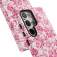 Pink Vintage Floral Tough Phone Case — Protective iPhone Cover