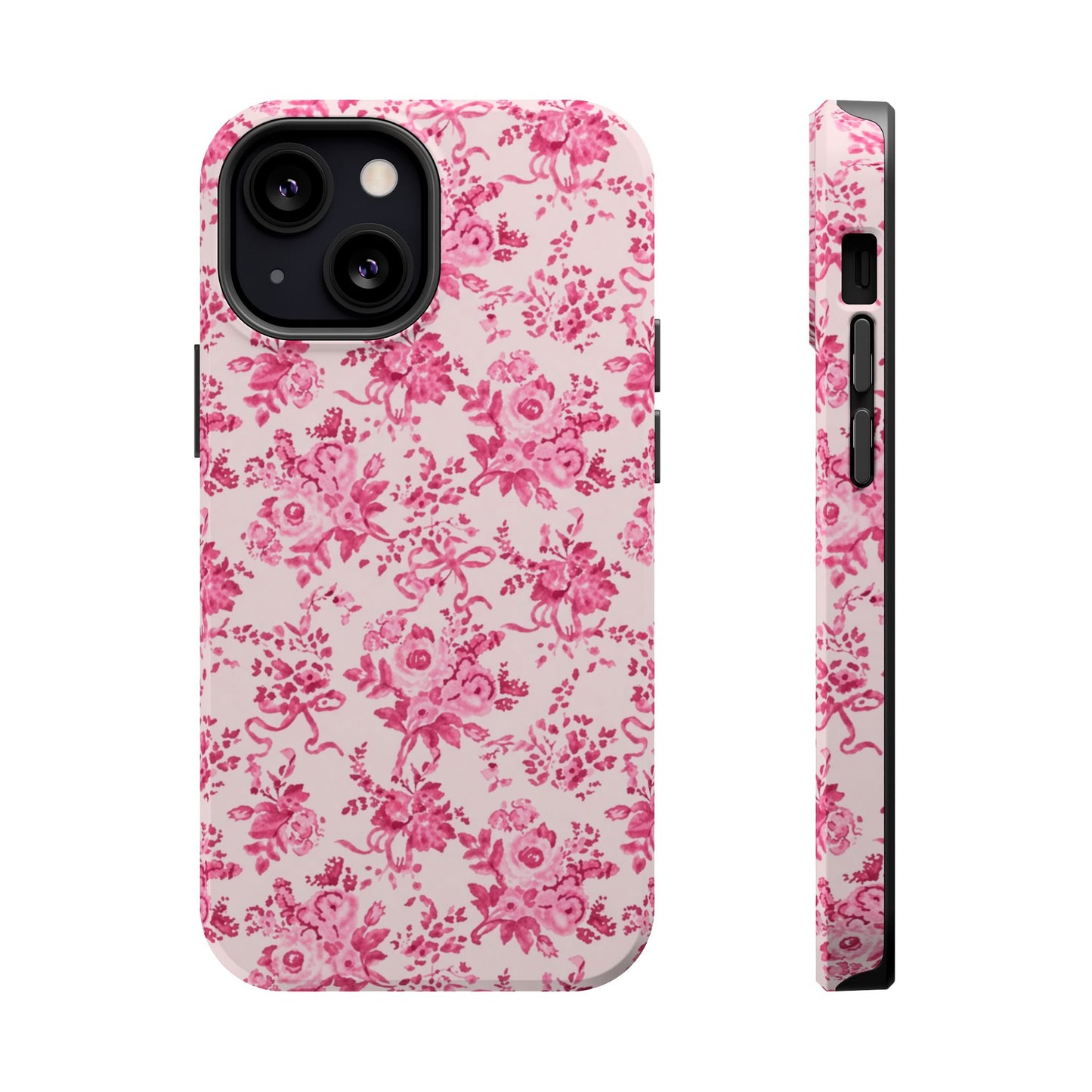 Pink Floral Magnetic Impact-Resistant Phone Case
