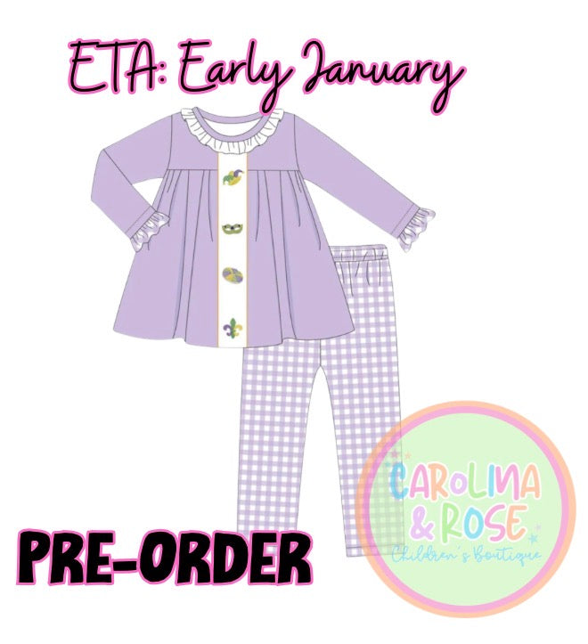 Girls Mardi Gras Pants Set *PRE-ORDER*
