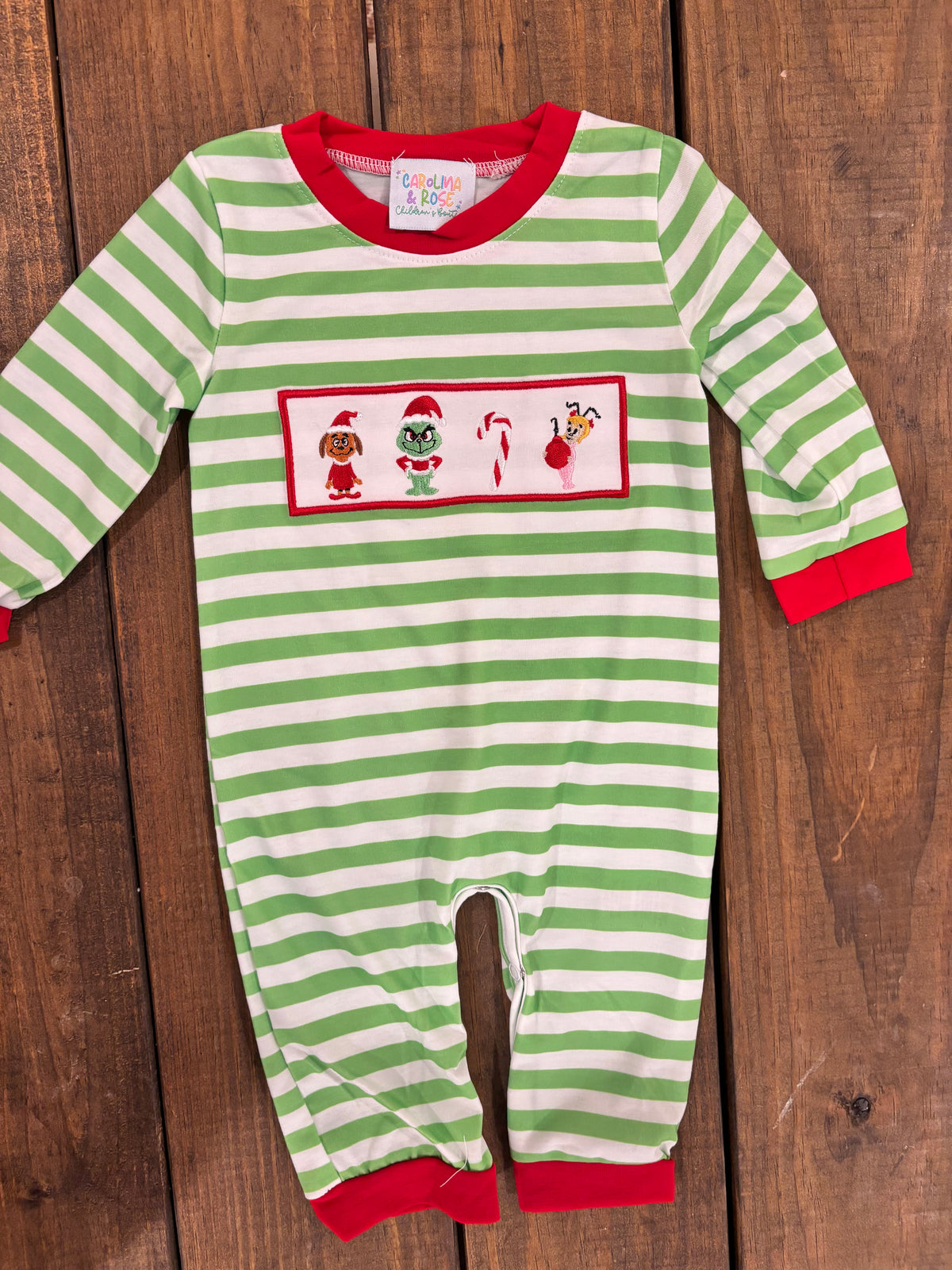 Green Dot Grinch Boy's Jon Jon - READY TO SHIP/PICKUP