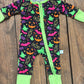 EXCLUSIVE Neon Halloween Bamboo Baby Zippie - READY TO SHIP/PICKUP!