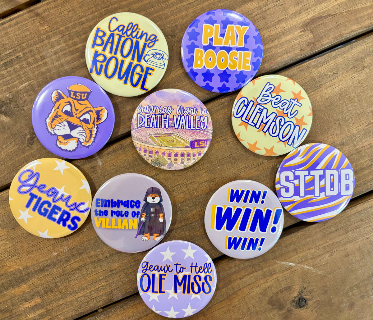 3” Game Day Button - LSU Options
