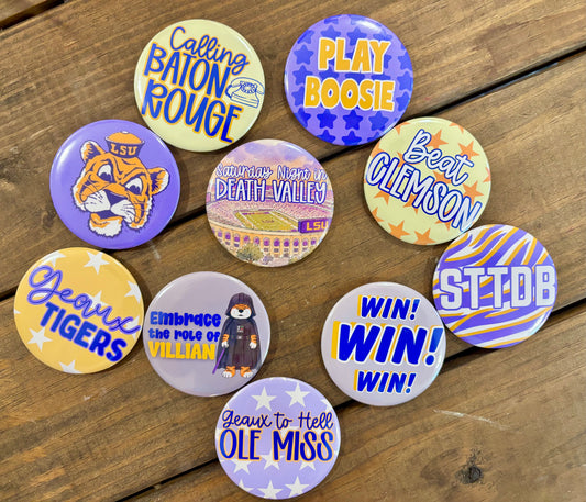 3” Game Day Button - LSU Options
