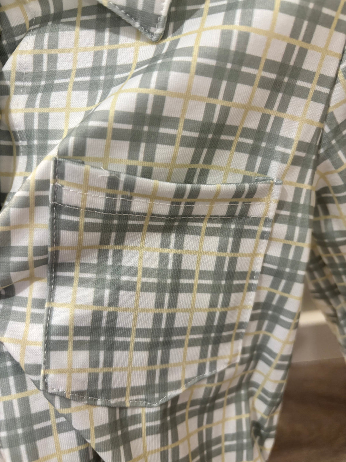Boys Green Plaid Button Up - READY TO SHIP/PICKUP!