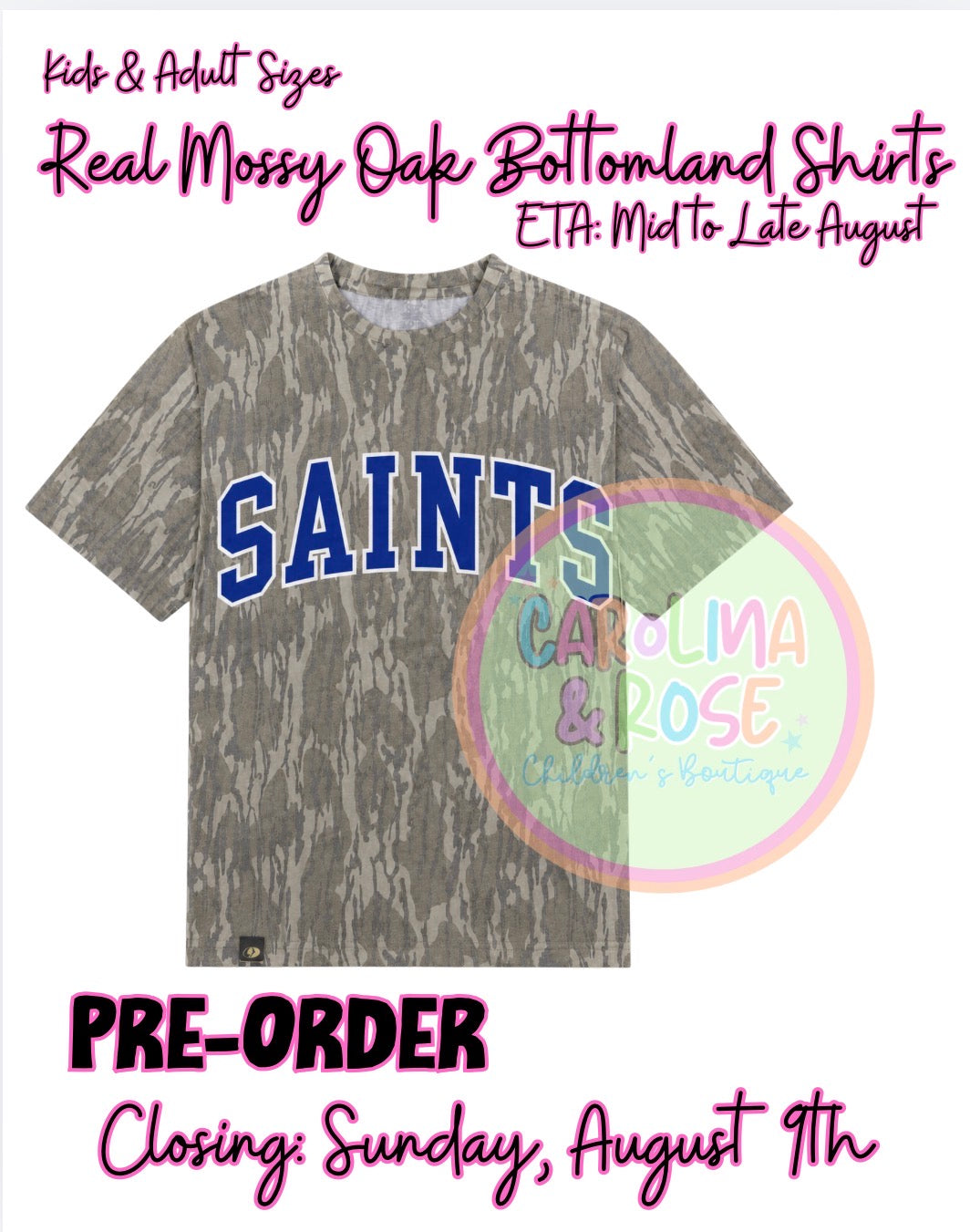 Saints Mossy Oak Shirt *PRE-ORDER*
