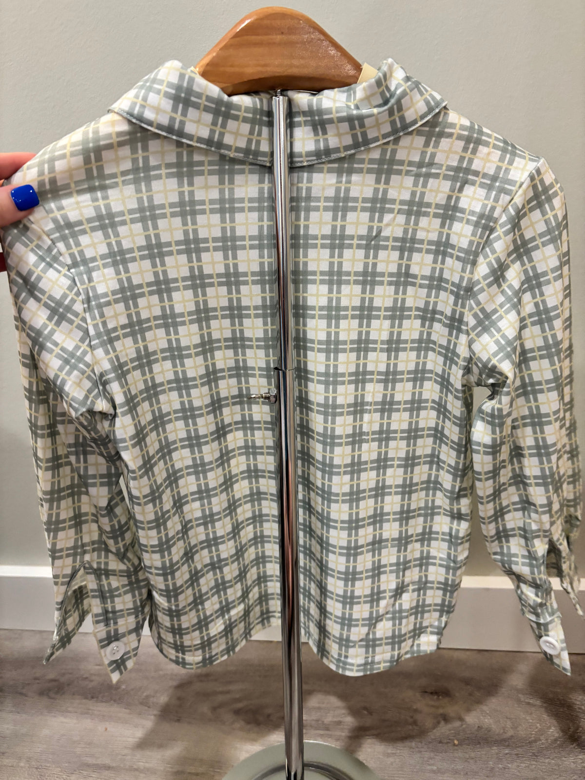 Boys Green Plaid Button Up - READY TO SHIP/PICKUP!