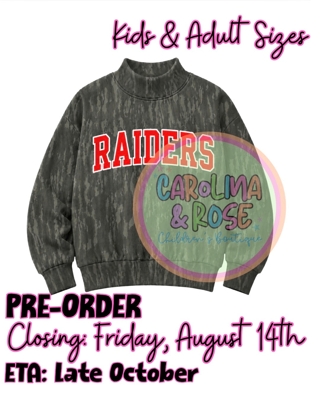 Raiders Camo Mock Neck *PRE-ORDER*