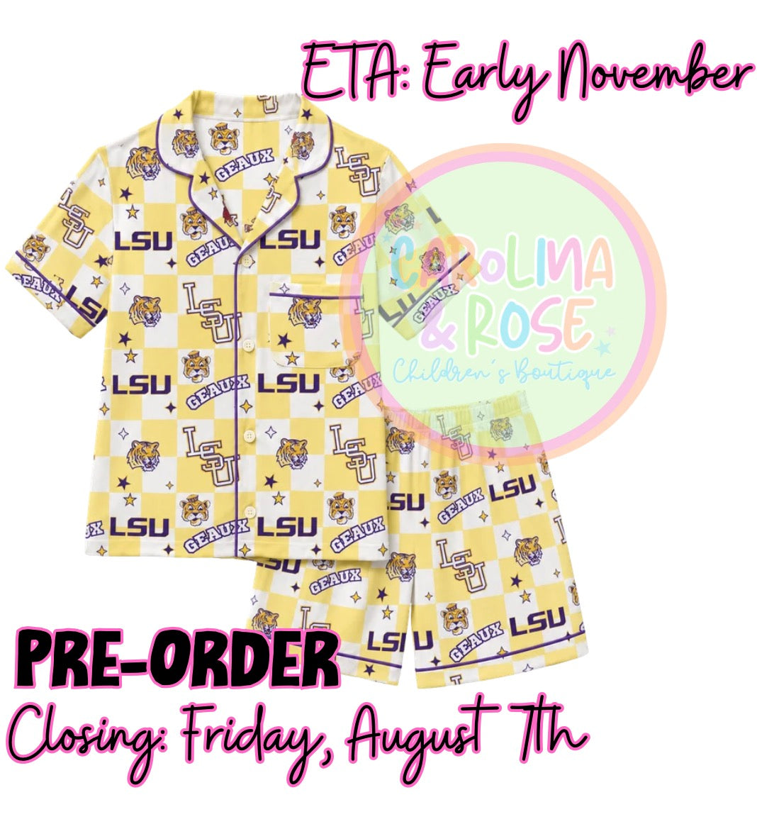 LSU Spirit Pajamas  *PRE-ORDER*