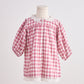 Pink gingham flannel lace  dress