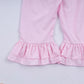Mint christmas nutcracker hand smocked gingham ruffle pants set