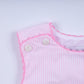 Pink princess hand smocked plaid bubble