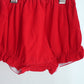Red christmas tree hand smocked bloomer set