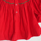 Red christmas tree hand smocked bloomer set